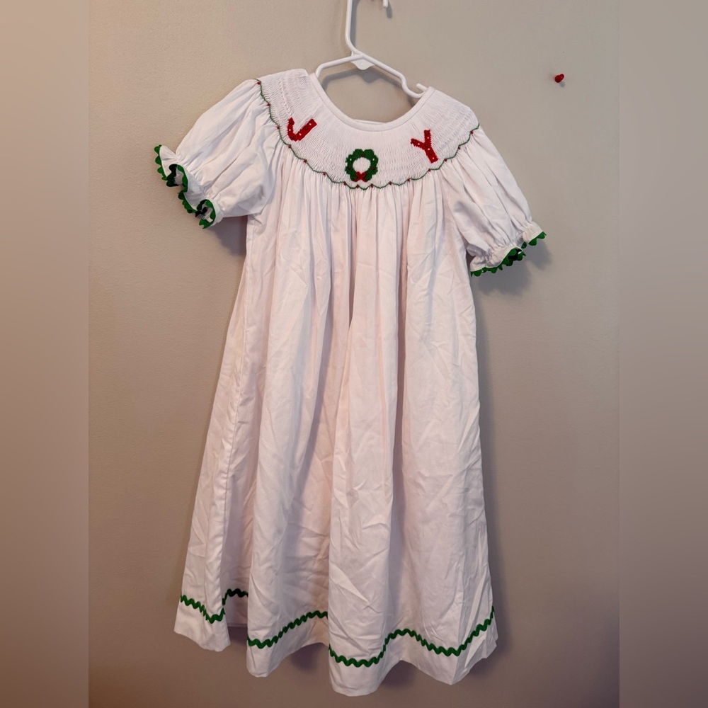 Stitchy Fish Smocked Christmas Dress